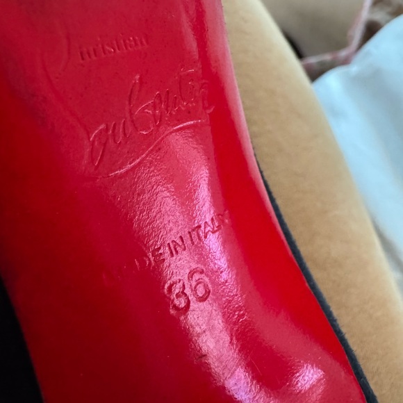 Christian Louboutin Black Suede Ankle Boots with Side Zipper - Picture 5 of 8